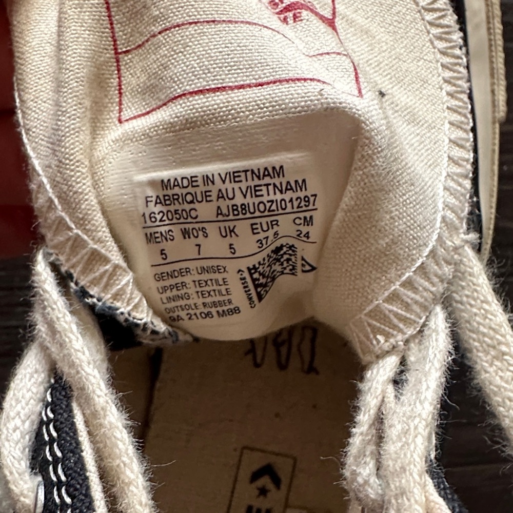 Chuck â70 Converse, Black High-Top Sneakers / Womenâs 7 - Picture 5 of 5